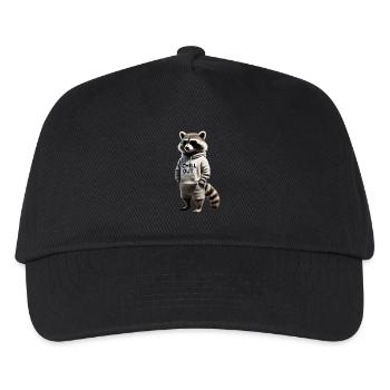 Lustiges Waschbär Chill Out Tierliebhaber Chillen - Kinder Basecap - Schwarz - Vorne
