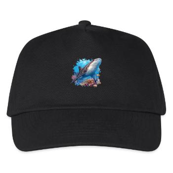 Whale Shark Walhaie Walhai - Kinder Basecap - Schwarz - Vorne