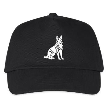 German Shepherd Hund Silhouette - Kinder Basecap - Schwarz - Vorne