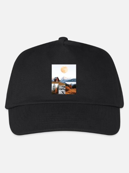 Hütte. - Kinder Basecap - Schwarz