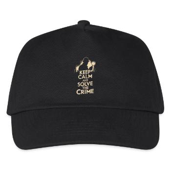 Keep Calm Und Löse Das Verbrechen - Murder Mystery - Kinder Basecap - Schwarz - Vorne