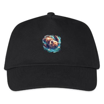 Beaver Biber - Kinder Basecap - Schwarz - Vorne