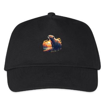 Beaver Biber - Kinder Basecap - Schwarz - Vorne