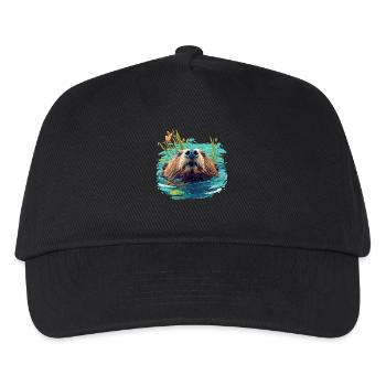 Beaver Biber - Kinder Basecap - Schwarz - Vorne