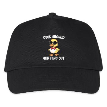 Duck Around And Find Out Funny Duck Lovers - Kids’ Baseball Cap - black - Front