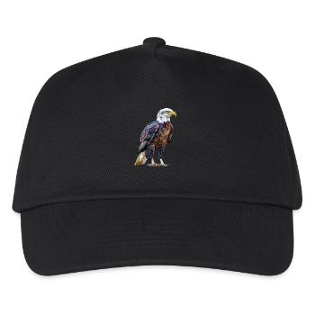 Adler Motiv Tier Tierliebhaber Vogel Kunst Natur - Kinder Basecap - Schwarz - Vorne