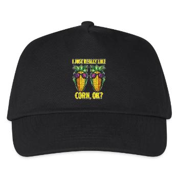 Corn on the cob saying corn funny corn on the cob gift - Kids’ Baseball Cap - black - Front