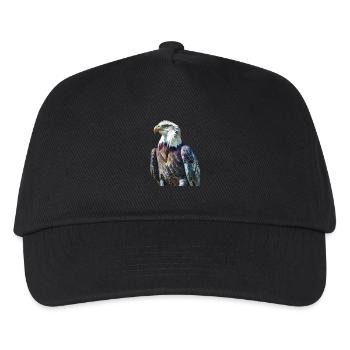 Adler Motiv Tier Tierliebhaber Vogel Kunst Natur - Kinder Basecap - Schwarz - Vorne