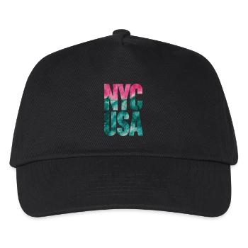 NYC USA Souvenir Aquarell-Inspiration - Kinder Basecap - Schwarz - Vorne