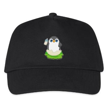 Penguin Baby Bottle Milk - Kids’ Baseball Cap - black - Front
