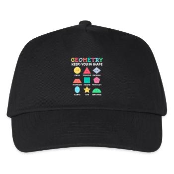 Geometrische Formen mit positiven Sprüchen - Kinder Basecap - Schwarz - Vorne