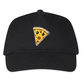 Pizzastück Pizzeria - Kinder Basecap - Schwarz - Vorne