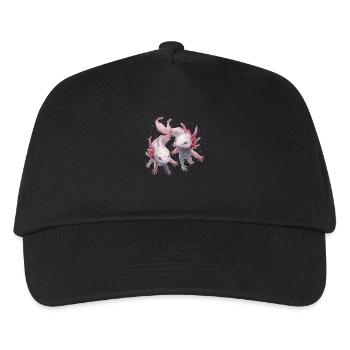 Axolotl Motif Tail Lurch Animal Lover Headphones - Kids’ Baseball Cap - black - Front