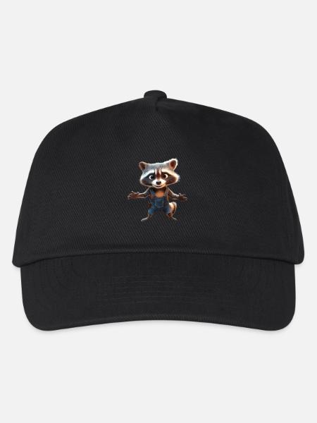 Waschbär Raccoon Ich Liebe Kleine Süße Waschbären - Kinder Basecap - Schwarz