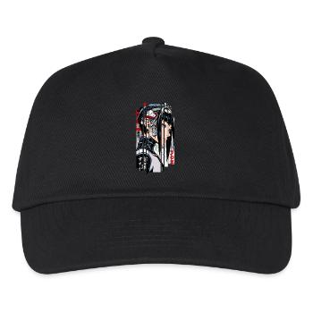 Woman Cyborg Ninja Blue Geometric - Kids’ Baseball Cap - black - Front