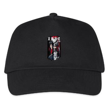 Red Geometric Cyborg Ninja Woman - Kids’ Baseball Cap - black - Front