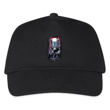 Silver Wolf Cyborg Geometric - Kids’ Baseball Cap - black - Front