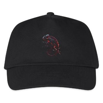 Chamäleon Motiv Tier Tierliebhaber Reptilien Echse - Kinder Basecap - Schwarz - Vorne