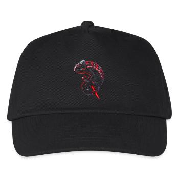 Chamäleon Motiv Tier Tierliebhaber Reptilien Echse - Kinder Basecap - Schwarz - Vorne