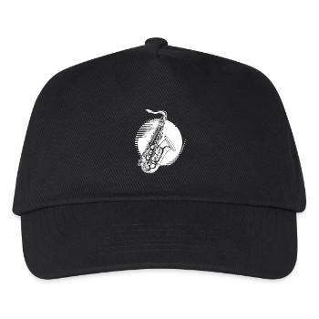Saxophon Grafik - Kinder Basecap - Schwarz - Vorne