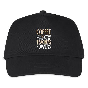 coffee gives me teacher powers - Kinder Basecap - Schwarz - Vorne