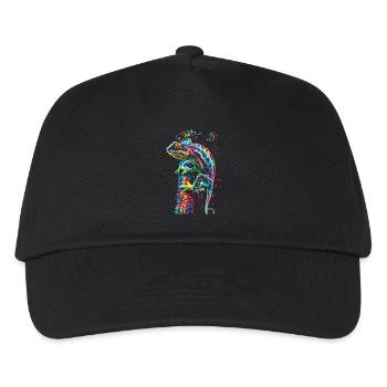 Chamäleon Motiv Tier Tierliebhaber Reptilien Echse - Kinder Basecap - Schwarz - Vorne