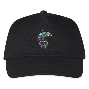 Chamäleon Motiv Tier Tierliebhaber Reptilien Echse - Kinder Basecap - Schwarz - Vorne