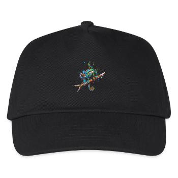 Chamäleon Motiv Tier Tierliebhaber Reptilien Echse - Kinder Basecap - Schwarz - Vorne