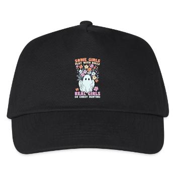 Girls Go Ghost Hunting Paranormal Adventure Ghost - Kids’ Baseball Cap - black - Front