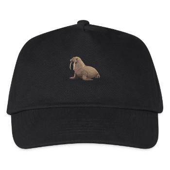 Walrus Walrosse Walross - Kinder Basecap - Schwarz - Vorne