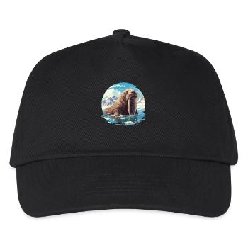 Walrus Walrosse Walross - Kinder Basecap - Schwarz - Vorne