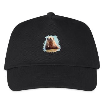 Walrus Walrosse Walross - Kinder Basecap - Schwarz - Vorne