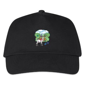 Rothirsch Wild Rehbock Schmetterlinge Natur Garten - Kinder Basecap - Schwarz - Vorne