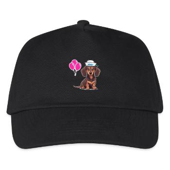 Dog Dachshund Sailor Sailor Birthday Balloons - Kids’ Baseball Cap - black - Front