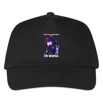 Not Like Other Girls Anime Girl Kawaii Edgy Goth - Kinder Basecap - Schwarz - Vorne