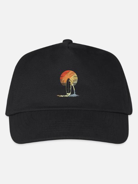 Surfbrett Vintage - Kinder Basecap - Schwarz
