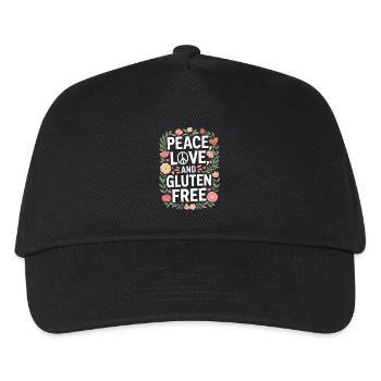 Peace, Love, Und Glutenfrei - Kinder Basecap - Schwarz - Vorne