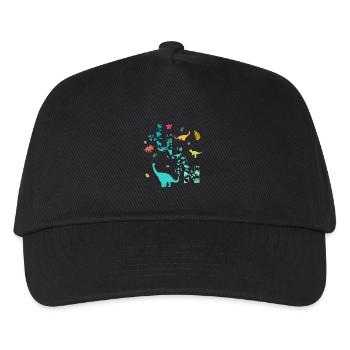 JULIAN - Beautiful boy name with dinosaur - Kids’ Baseball Cap - black - Front