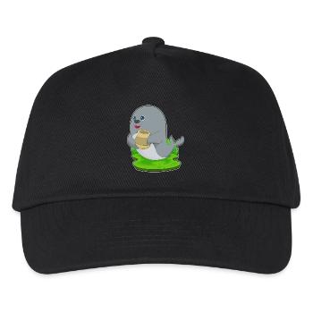 Seehund Vase - Kinder Basecap - Schwarz - Vorne