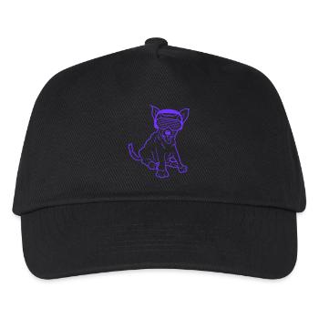 DJ chien animal de compagnie courageux chien mignon fêtard animal - Casquette de baseball Enfant - noir - Devant