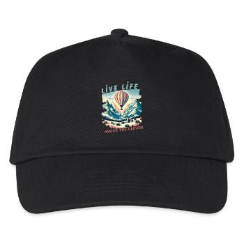 Live Life Above the Clouds - Hot Air Balloons Tee - Kids’ Baseball Cap - black - Front