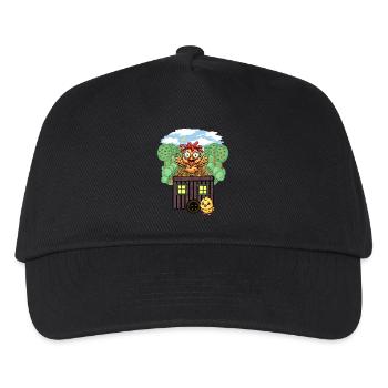 Hühner Huhn Bauwagen Garten Hühnerstall - Kinder Basecap - Schwarz - Vorne