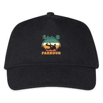 Parkour Junkie Retro Freerun Sport - Kids’ Baseball Cap - black - Front