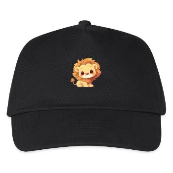 Lion Löwen Löwe - Kinder Basecap - Schwarz - Vorne