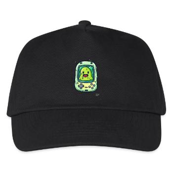 Gaming console and green blob player - Kids’ Baseball Cap - black - Front