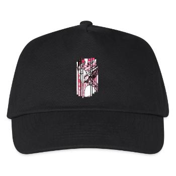 Frau cyberpunk rosa geometrisch japan - Kinder Basecap - Schwarz - Vorne