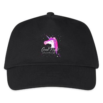 Unicorn good night Sleep Shirt - Kids’ Baseball Cap - black - Front
