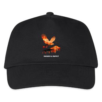 Preserrve & Protect Roter Milan Vogel Greifvogel - Kinder Basecap - Schwarz - Vorne