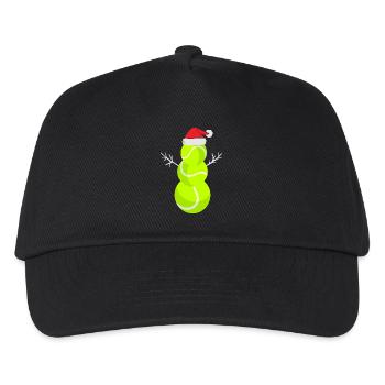 Weihnachts Tennisball Schneemann - Kinder Basecap - Schwarz - Vorne