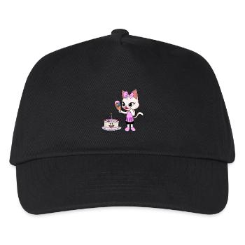 Katze Geburtstag Geburtstagsgeschenk Torte Kinder - Kinder Basecap - Schwarz - Vorne